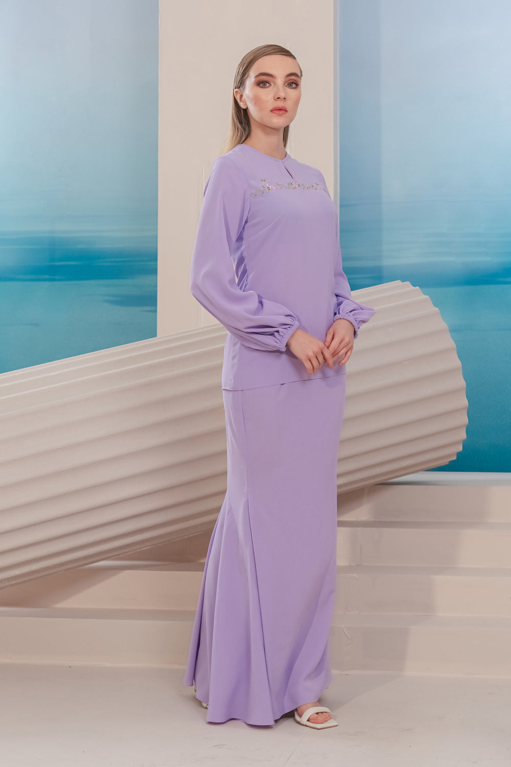 Lana Modern Kurung Summeraya in Lilac