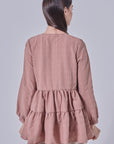 Daisy Tier Top In Dusty Brown