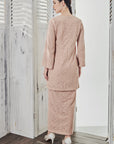 Azalea Lace Long Modern Kurung in Rose Gold