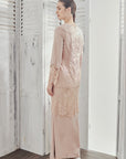 Dahlia Beaded Lace Modern Kurung in Rose Gold