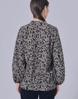 Lesti Printed Collar Blouse in Grey