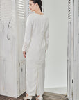 Janna Long Modern Kurung in Off White