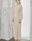 Azalea Lace Long Modern Kurung in Champagne