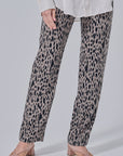 Nara Printed Straight Cut Pants in Grey