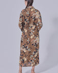 Cassy Long Top Printed In Olive Brown