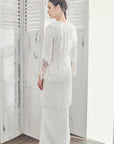 Dahlia Beaded Lace Modern Kurung in Off White