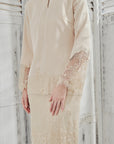 Dahlia Beaded Lace Modern Kurung in Champagne