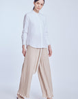 Pleated Palazzo In Champagne
