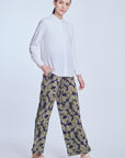 Printed Palazzo In Green Blue