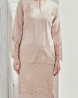 Dahlia Beaded Lace Modern Kurung in Rose Gold