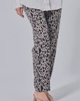 Nara Printed Straight Cut Pants in Grey