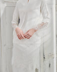 Dahlia Beaded Lace Modern Kurung in Off White
