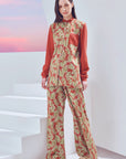 Palazzo Printed In Firebrick