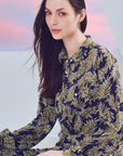 Printed Palazzo In Green Blue