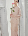 Dahlia Beaded Lace Modern Kurung in Rose Gold