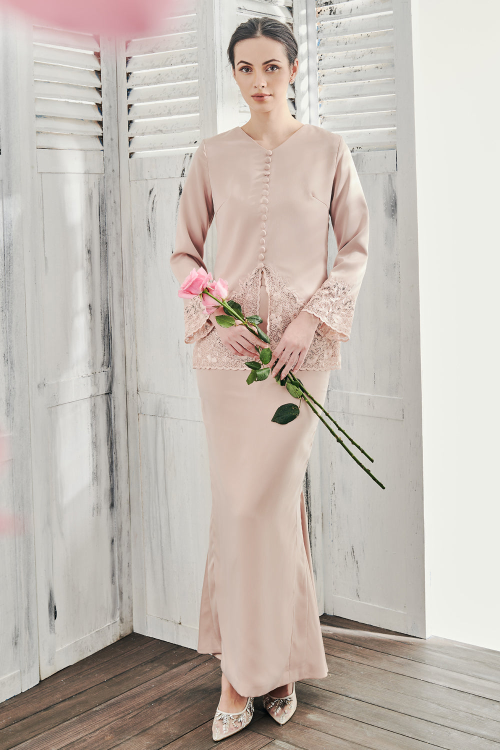 Fahara Modern Kebaya in Rose Gold