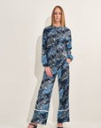 Rico Rinaldi Resort 2020 Palazzo Printed in Navy Blue