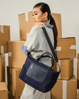 Nomi Nylon Tote Bag in Navy Blue