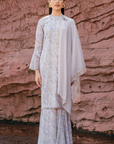 Aliana Long Kurung Summeraya 2026 in Floral White