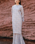 Aliana Long Kurung Summeraya 2026 in Floral White