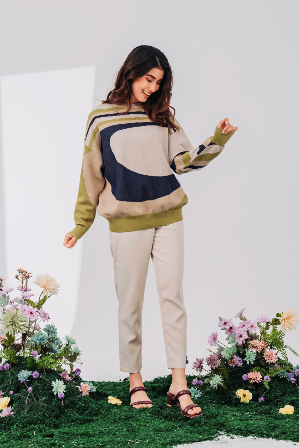 Roma Multicolour Sweater in Earthy