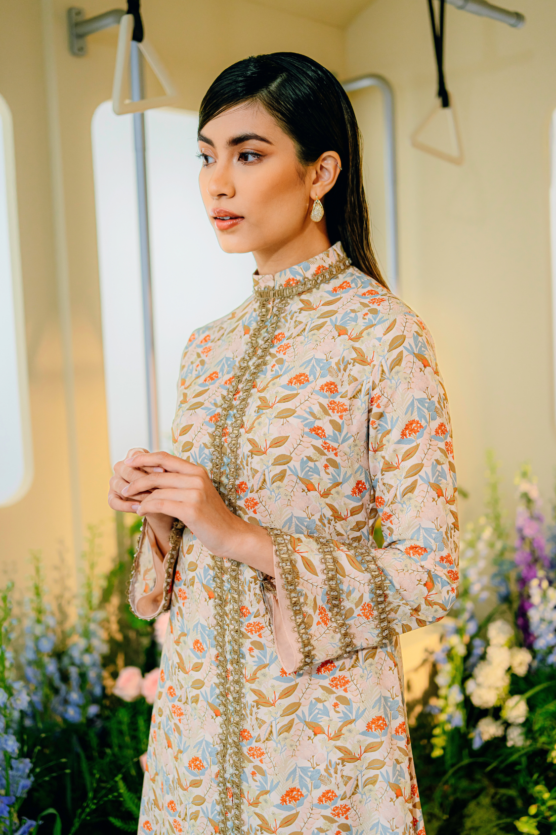 Kamilia Long Modern Kurung Summeraya 2025 in Cream