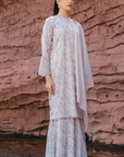 Aliana Long Kurung Summeraya 2026 in Floral White