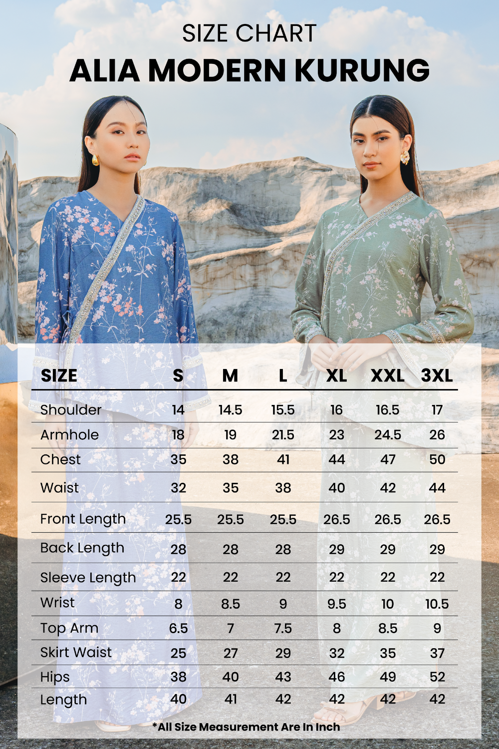 Alia Modern Kurung Summeraya 2026 in Blue