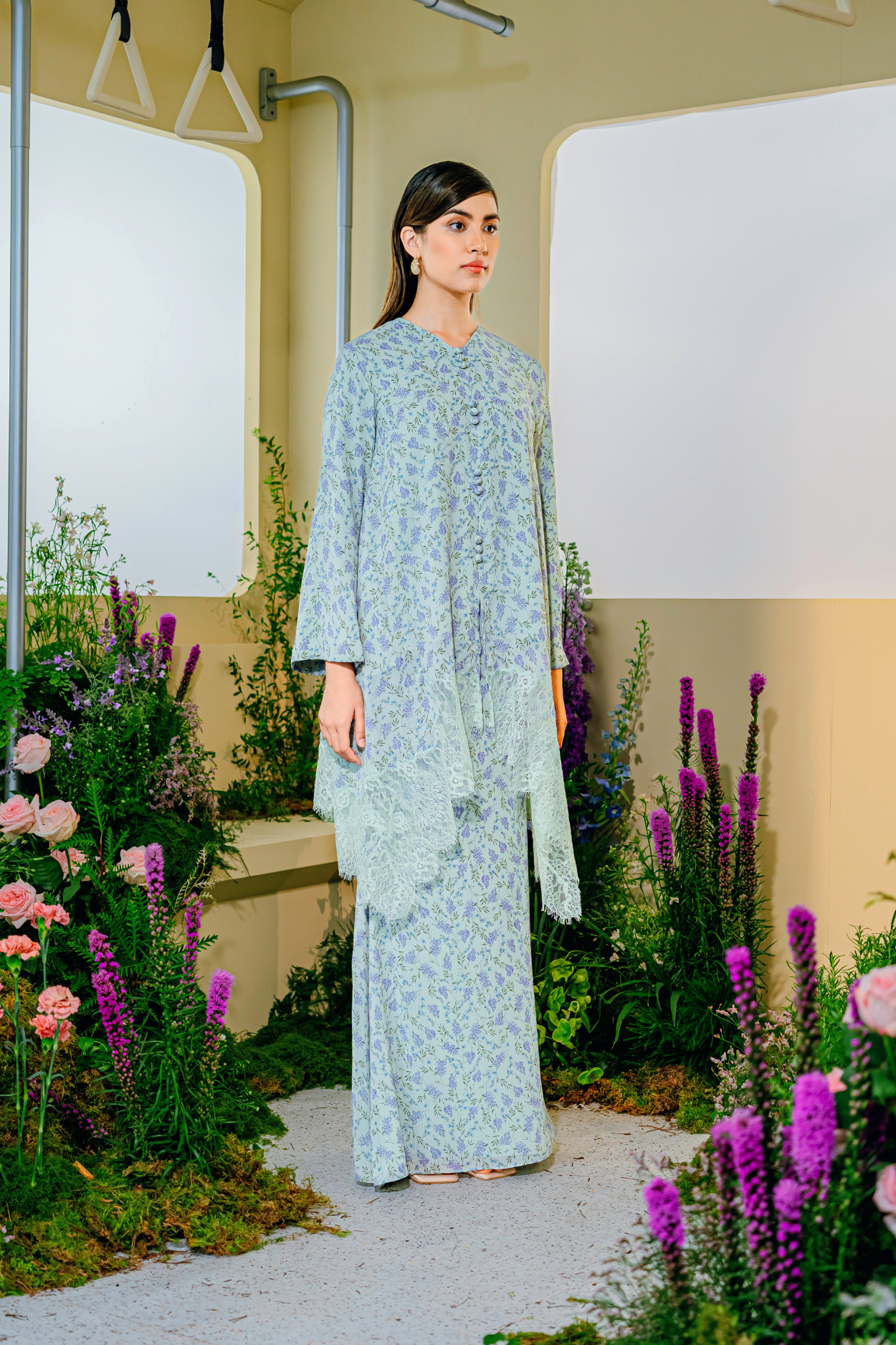 Maya Tunic Modern Kurung Summeraya 2025 in Mint Green