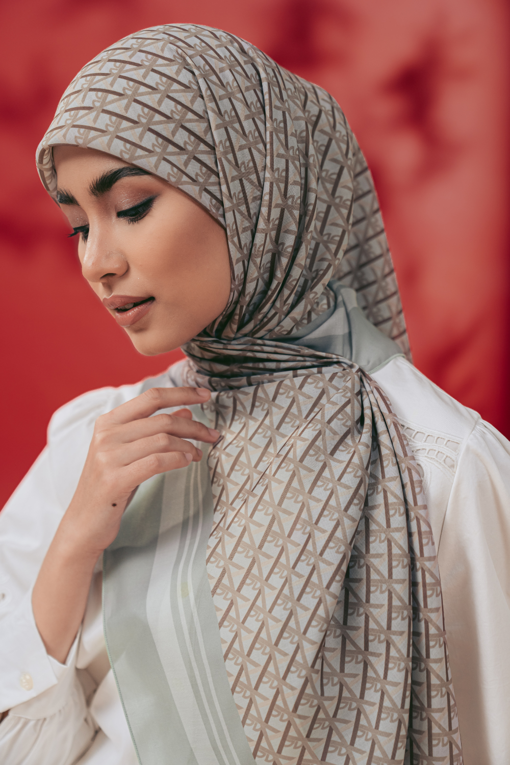 Monorico Scarves in Taupe Green