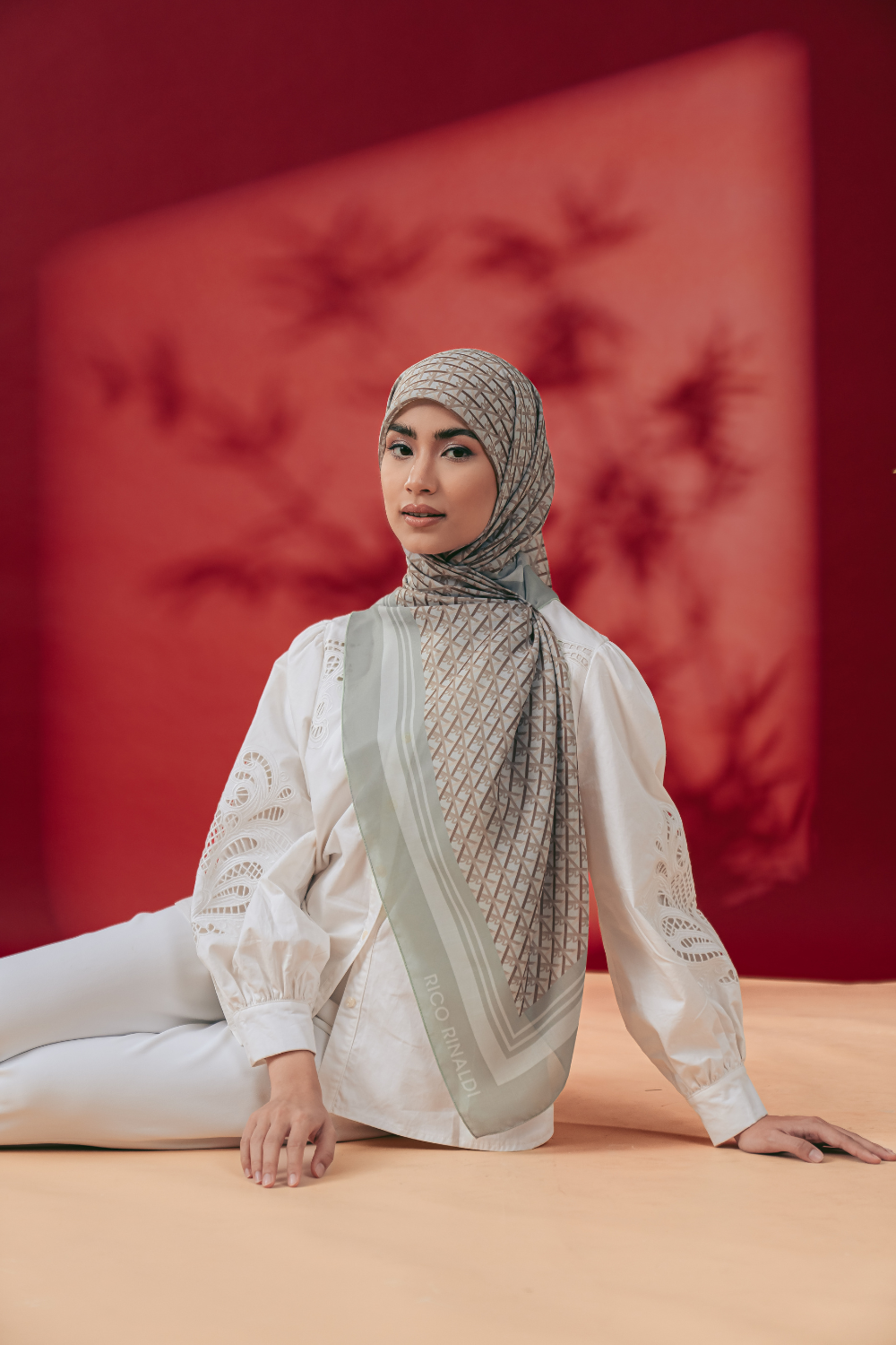 Monorico Scarves in Taupe Green