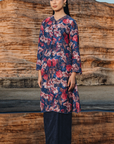 Mariani Long Kurung Summeraya 2026 in Dark Blue