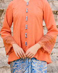 Safiya Modern Kurung Summeraya 2026 in Burnt Orange
