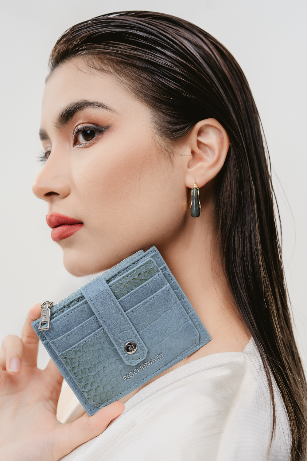 Teo Small Wallet in Ash Blue