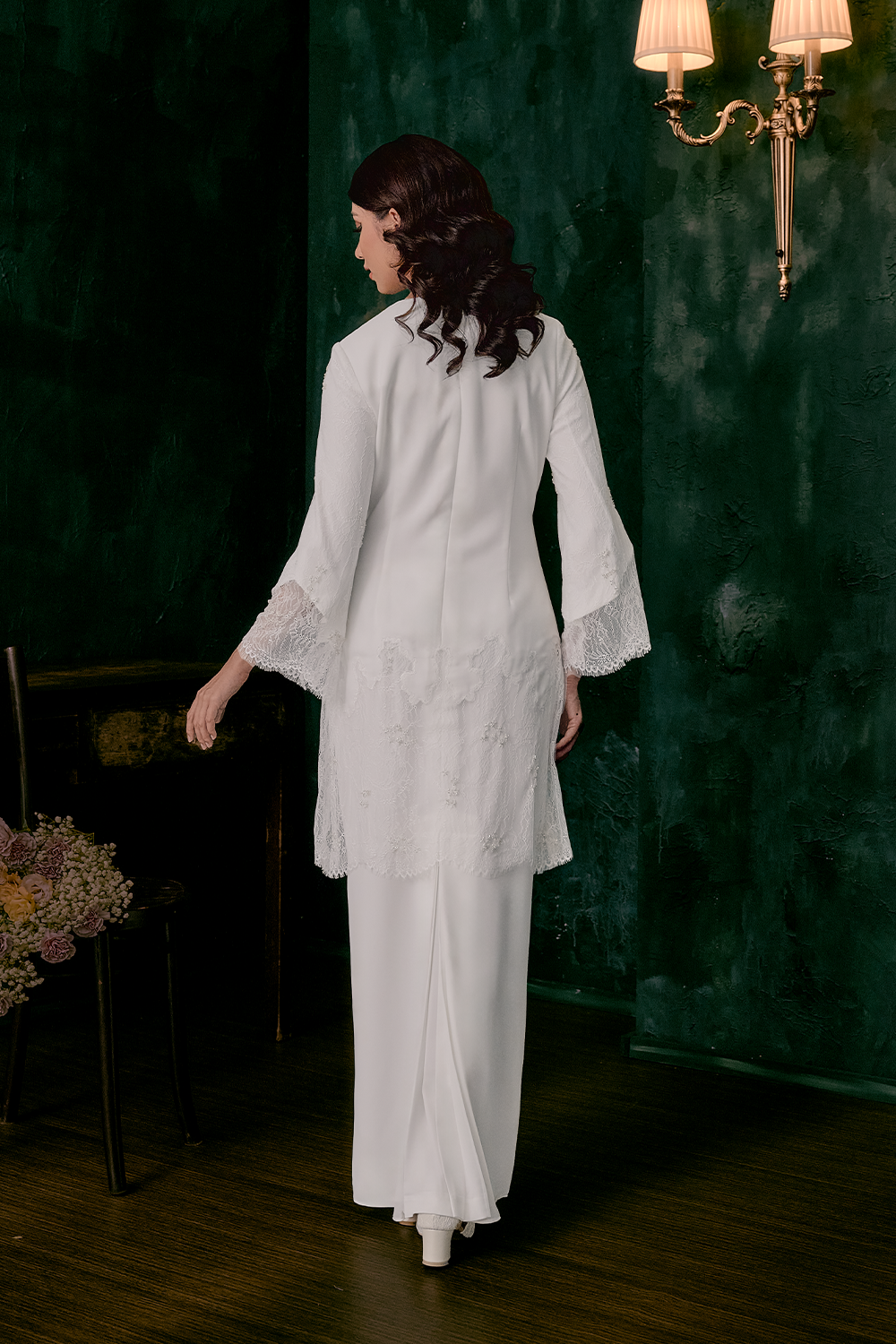 Astari Bridal Long Kebaya in Off White