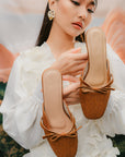 Dipta Denim Mules in Brown