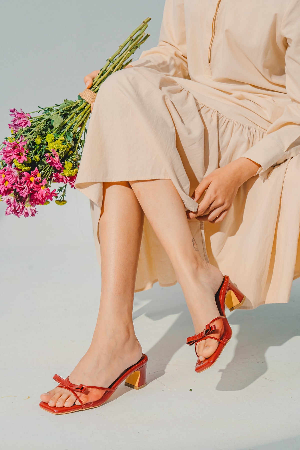 Clara Block Heels in Wine
