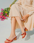 Clara Block Heels in Wine