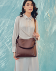 Dumma Hobo Bag in Dark Brown