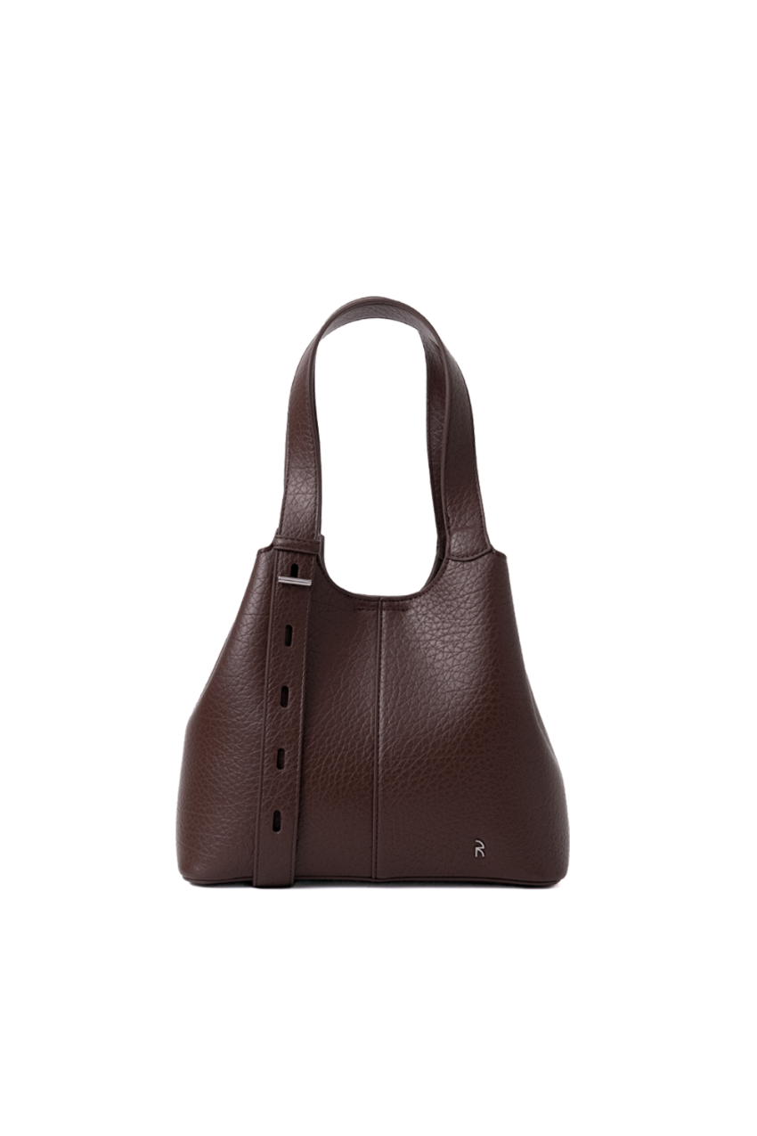 Norri structured shoulder bag in Dark Coco