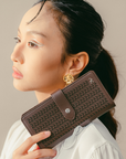 Rimo Long Wallet in Dark Brown