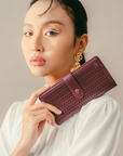 Rimo Long Wallet in Dark Maroon