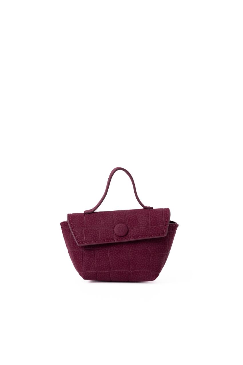 Detachable mini pouch from Rico Rinaldi Mendy Deep Maroon shoulder bag in premium crocodile embossed PU vegan leather