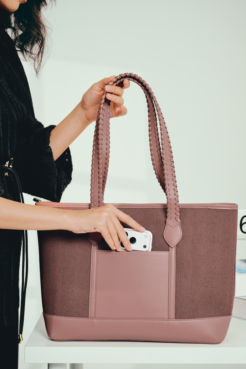 Nirina Tote Bag in Deep Blush