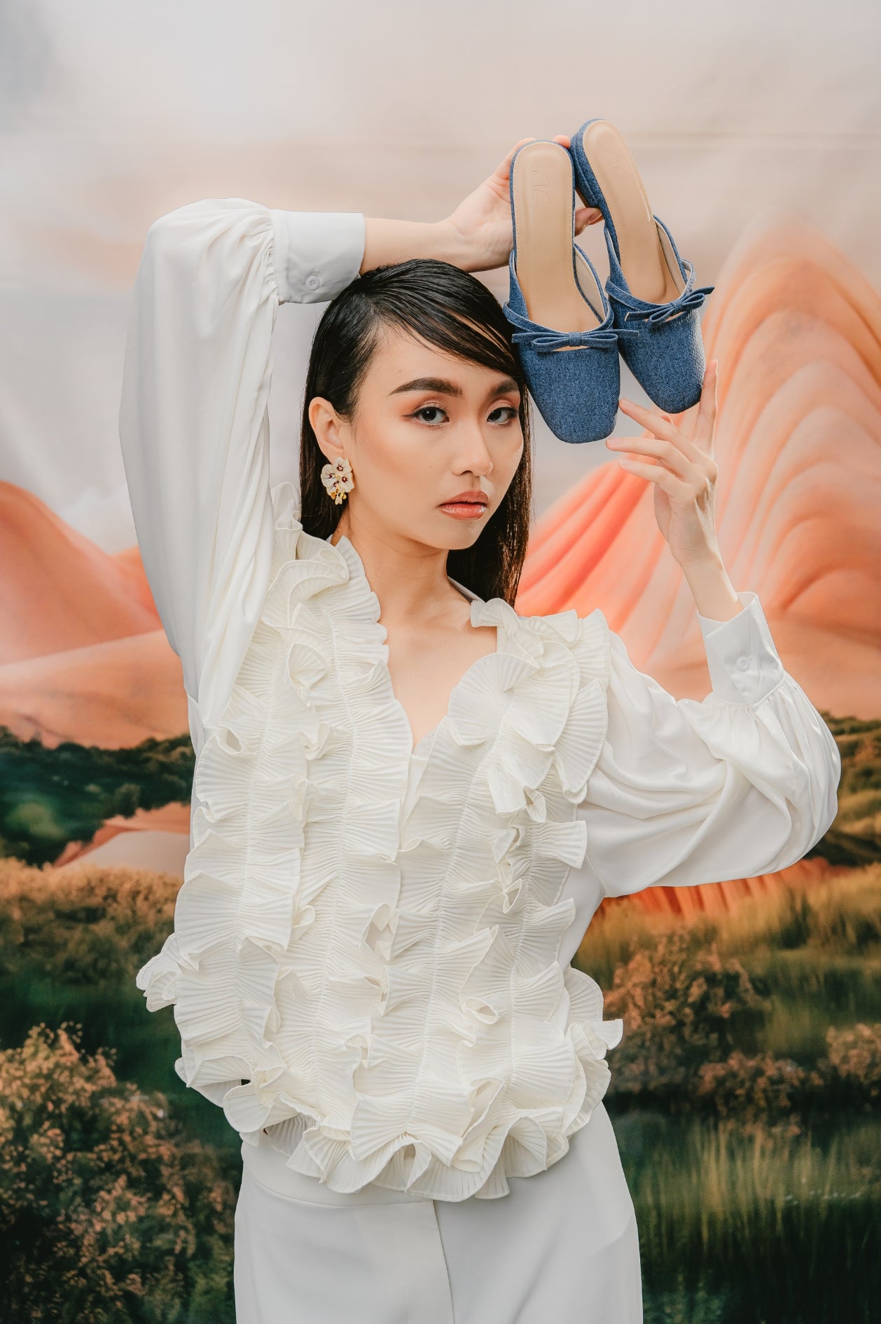 Dipta Denim Mules in Denim Blue