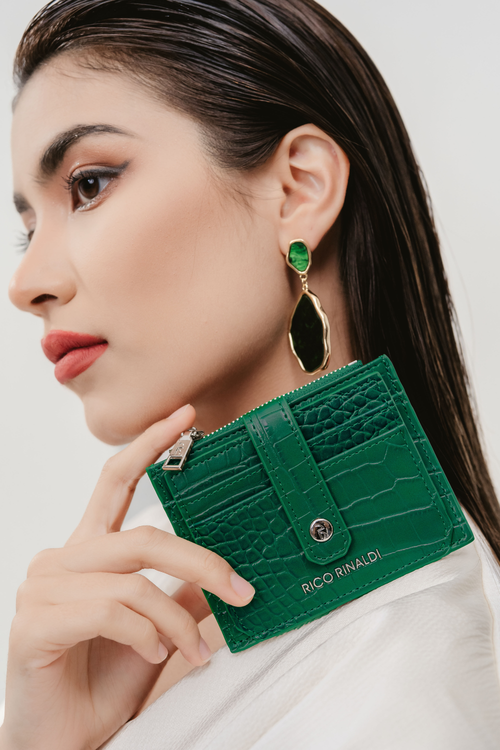 Teo Small Wallet in Emerald Green