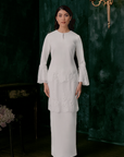 Imaan Bridal Long Kurung in Off White