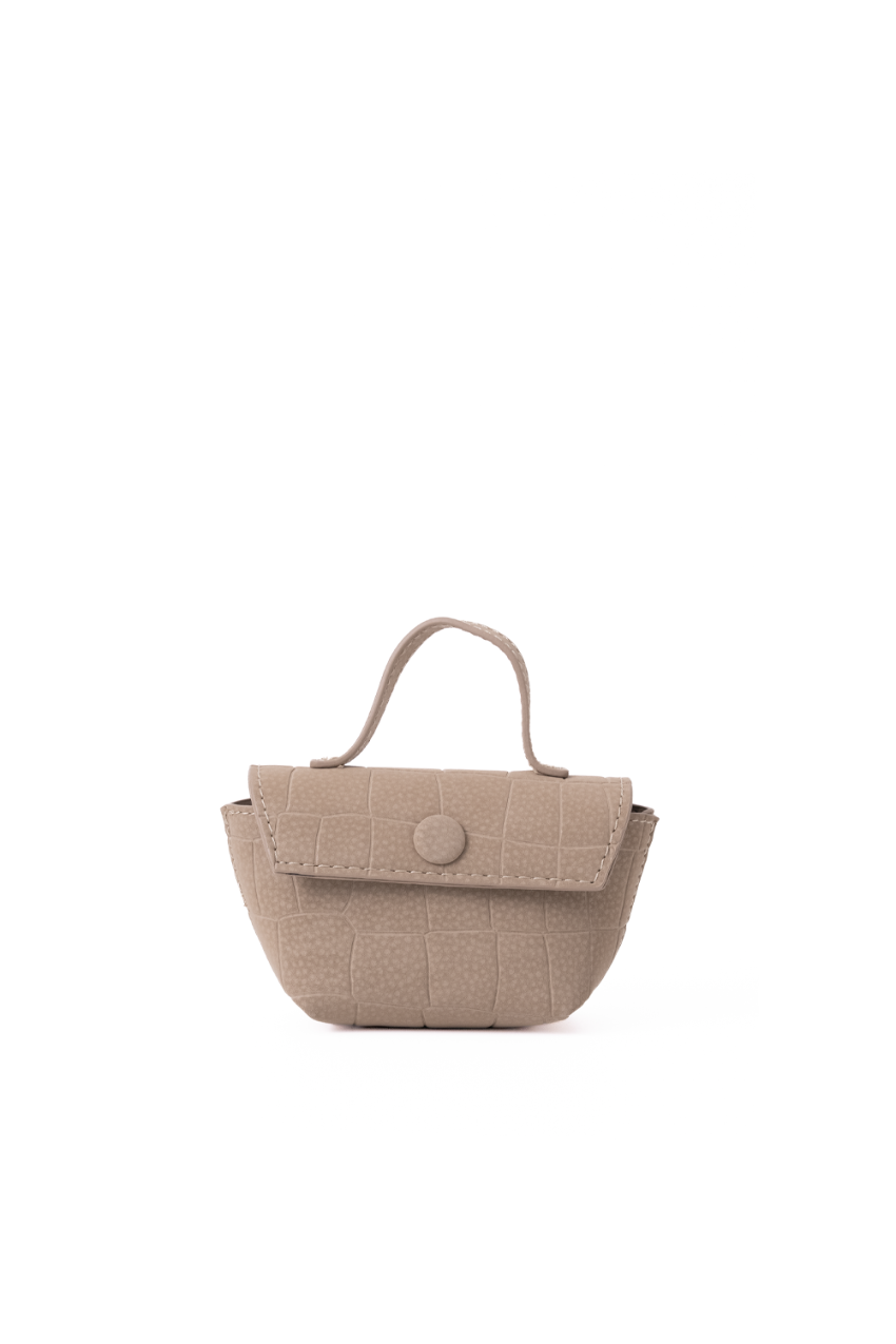 Detachable mini pouch from Rico Rinaldi Mendy Latte shoulder bag in premium crocodile embossed PU vegan leather