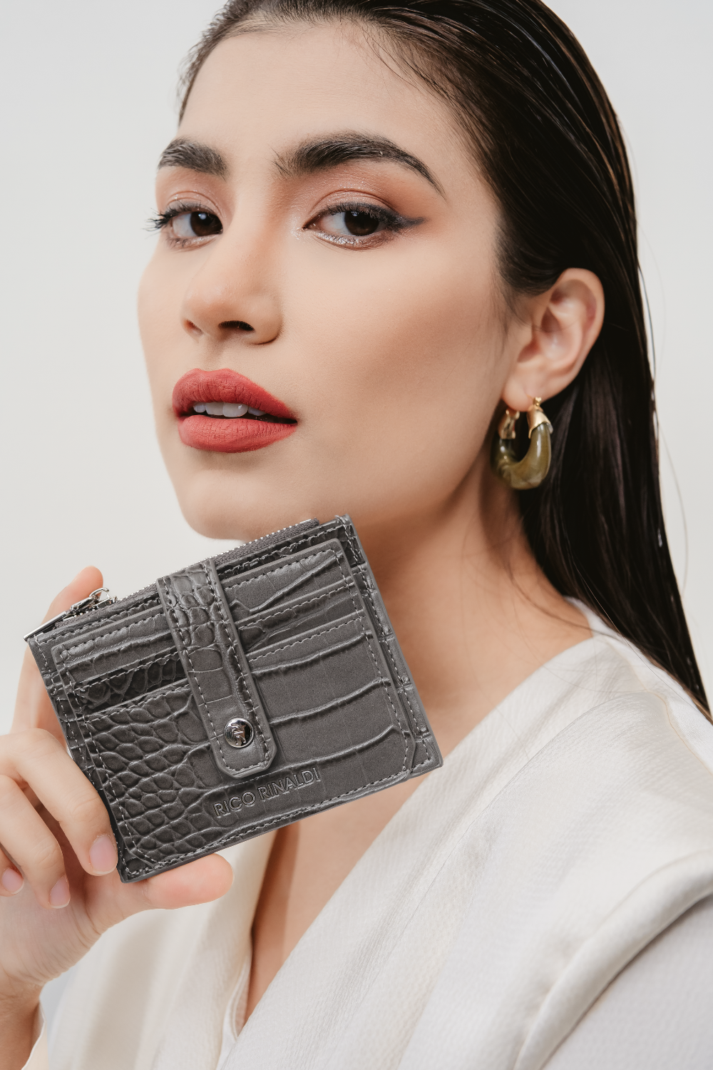 Teo Small Wallet in Moss Gray