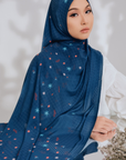 Hanami Shawl in Navy Blue